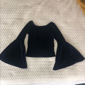 Lulus Navy Blue Velvet Top